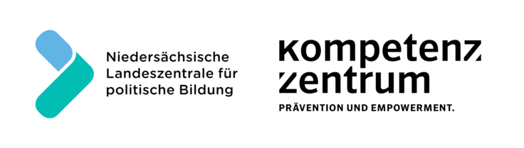 Logos Niedersächsische Landeszentrale für politische Bildung und Kompetenzzentrum Prävention und Empowerment
