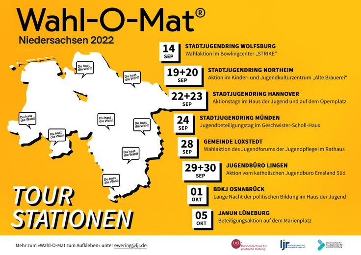 Landtagwahl, Wahl, Niedersachsen, Wahlomat, Wahl-O-Mat zum Aufkleben