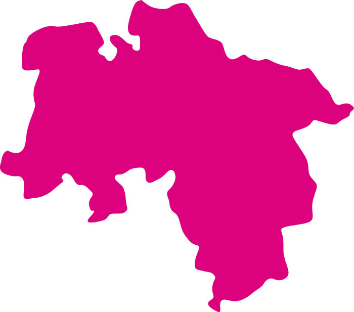 Niedersachsenkarte pink