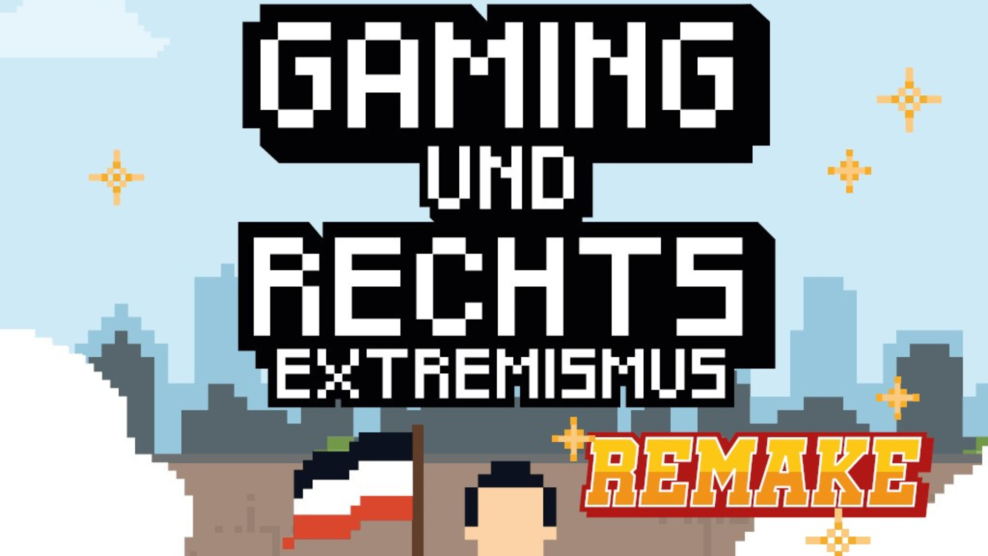 Cover-Bild im Kachel-Stil von Minecraft, mit Titel Gaming und Rechtsextremismus Remake