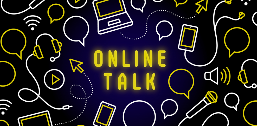 Grafik mit Text Online-Talk
